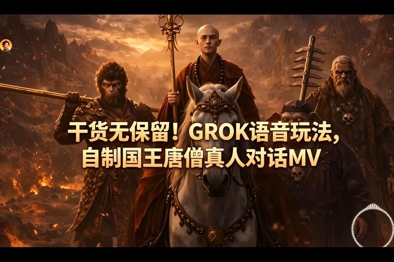干货无保留！GROK语音玩法，自制国王唐僧真人对话MV-御文网