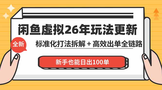 闲鱼虚拟从0到1系统化运营课程:标准化打法拆解 + 高效出单全链路教学,新手也能日出100单-御文网