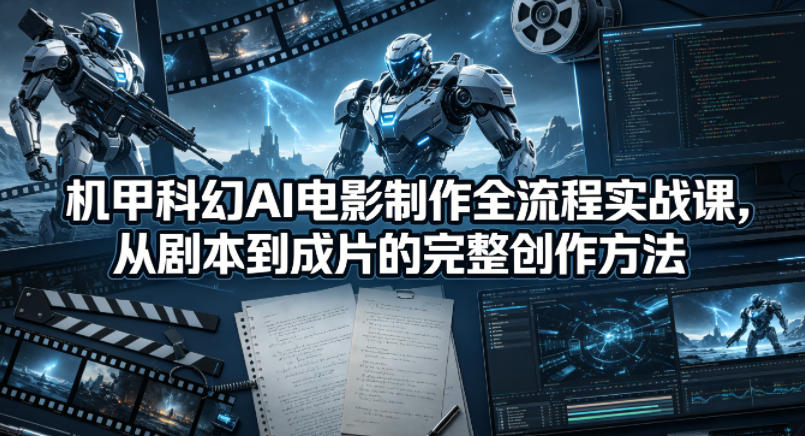 机甲科幻AI电影制作全流程实战课，从剧本到成片的完整创作方法-御文网