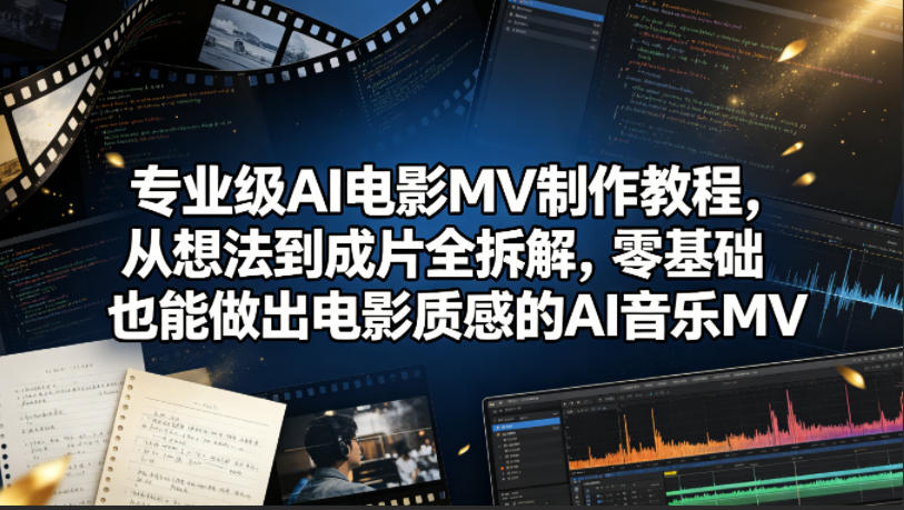 专业级AI电影MV制作教程，从想法到成片全拆解，零基础也能做出电影质感的AI音乐MV-御文网