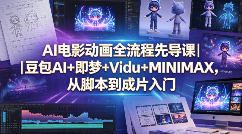 AI电影动画全流程先导课｜豆包AI+即梦+Vidu+MINIMAX，从脚本到成片入门-御文网