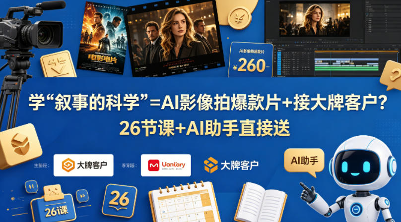 学《叙事的科学》=AI影像拍爆款片+接大牌客户？26节课+AI助手直接送【原创双语字幕】-御文网