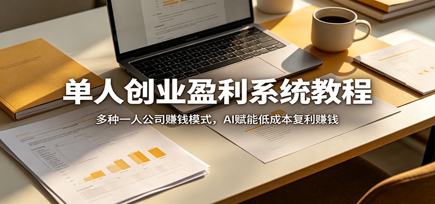 单人创业盈利系统教程：多种一人公司赚钱模式，AI赋能低成本复利赚钱-御文网