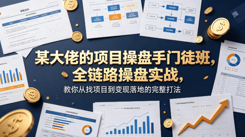 某大佬的项目操盘手门徒班,全链路操盘实战,教你从找项目到变现落地的完整打法-御文网
