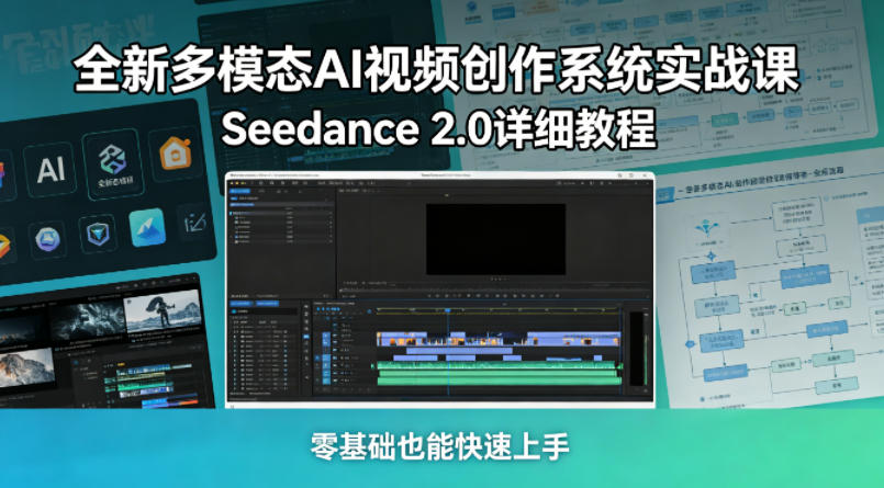 全新多模态AI视频创作系统实战课，Seedance 2.0详细教程，零基础也能快速上手-御文网