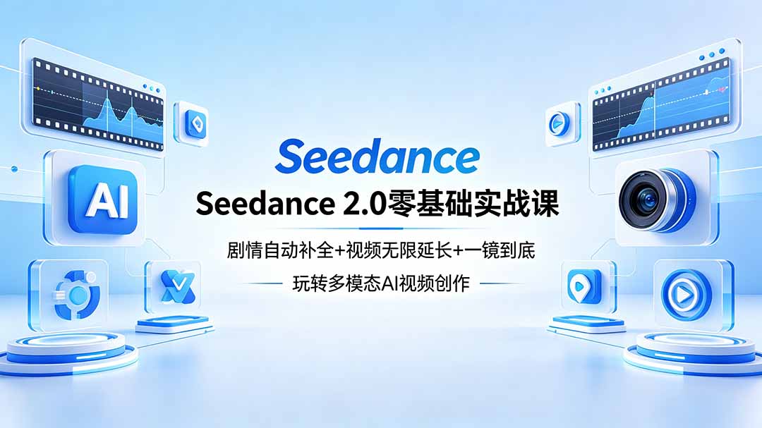 Seedance 2.0零基础实战课:剧情自动补全+视频无限延长+一镜到底:玩转多模态AI视频创作-御文网