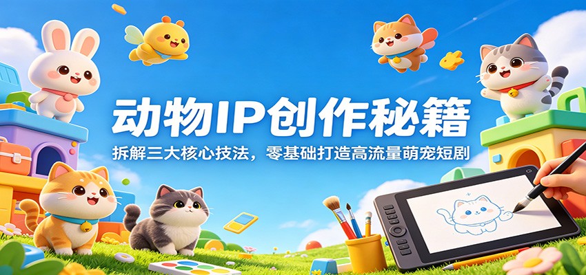 动物IP创作秘籍：拆解三大核心技法，零基础打造高流量萌宠短剧-御文网