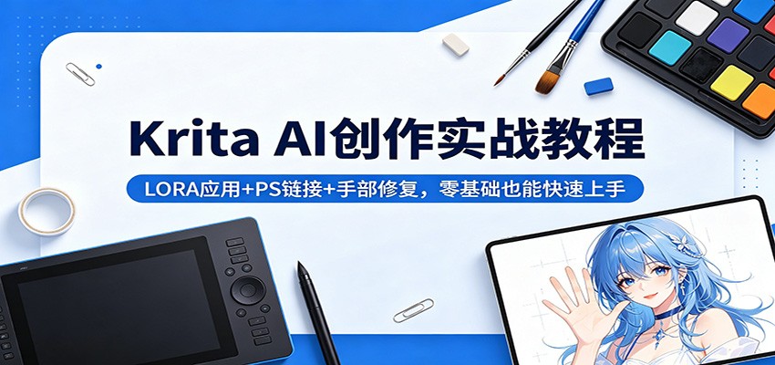 Krita AI创作实战教程：LORA应用+PS链接+手部修复，零基础也能快速上手-御文网