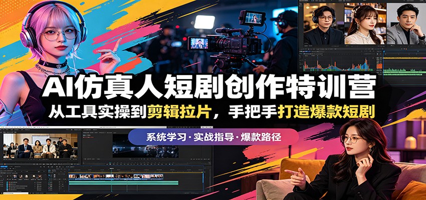 AI仿真人短剧创作特训营:从工具实操到剪辑拉片,手把手打造爆款短剧-御文网