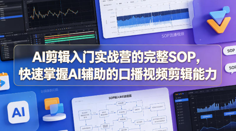 AI剪辑入门实战营的完整SOP，快速掌握AI辅助的口播视频剪辑能力-大伟资源网