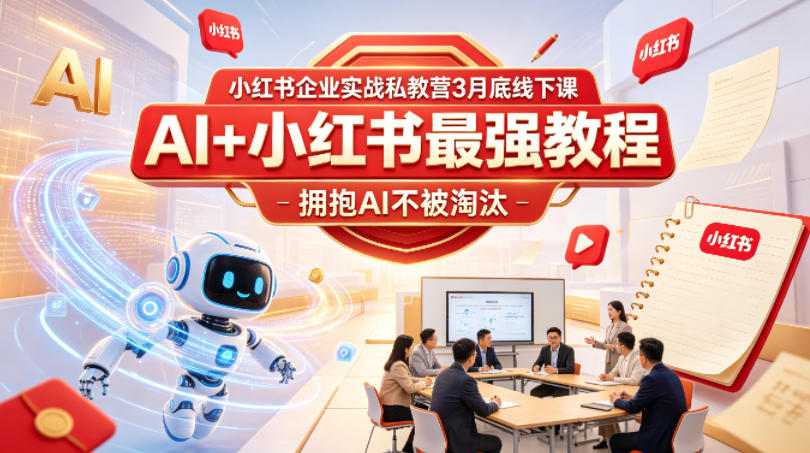 小红书企业实战私教营3月底线下课，AI+小红书最强教程，拥抱AI不被淘汰-大伟资源网
