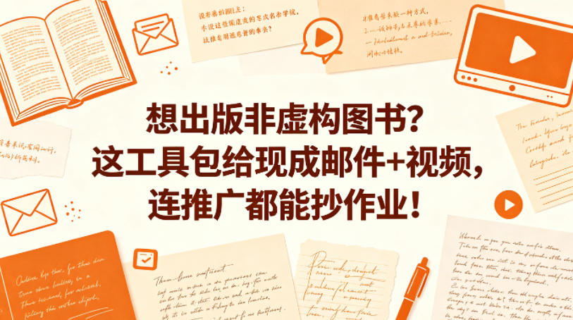 想出版非虚构图书？这工具包给现成邮件+视频，连推广都能抄作业！【原创双语字幕】-大伟资源网
