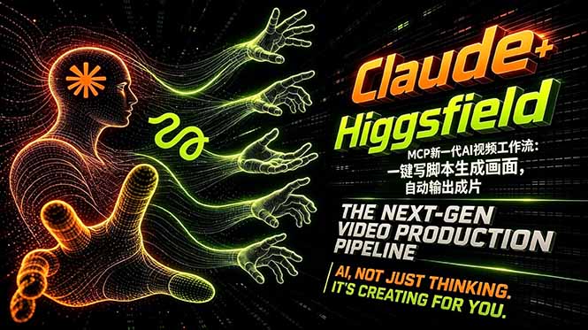 Claude+Higgsfield MCP新一代AI视频工作流：一键写脚本生成画面，自动输出成片-大伟资源网