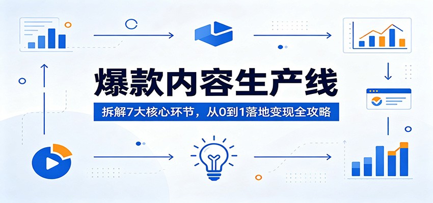 爆款内容生产线：拆解7大核心环节，从0到1落地变现全攻略-大伟资源网