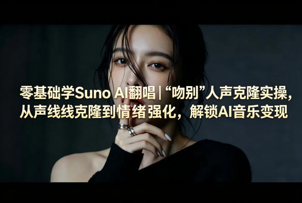零基础学Suno AI翻唱｜《吻别》人声克隆实操，从声线克隆到情绪强化，解锁AI音乐变现-大伟资源网