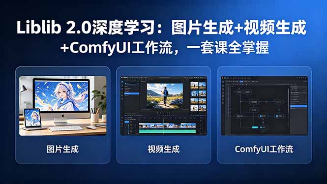 Liblib 2.0深度学习:图片生成+视频生成+ComfyUI工作流,一套课全掌握-御文网