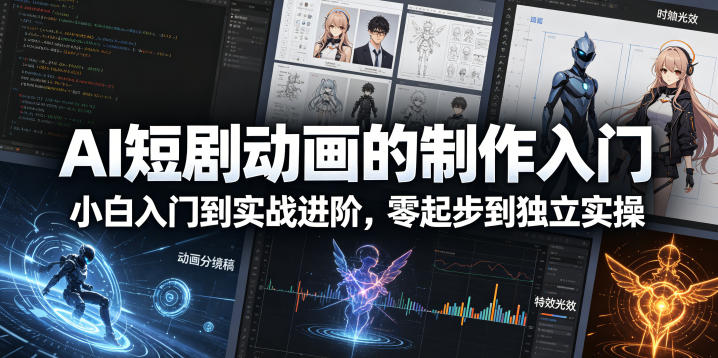 AI短剧动画的制作入门，小白入门到实战进阶，零起步到独立实操-御文网