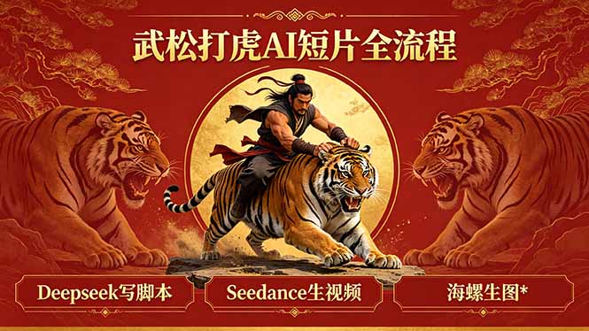武松打虎AI短片全流程：Deepseek写脚本+Seedance生视频+海螺生图-大伟资源网