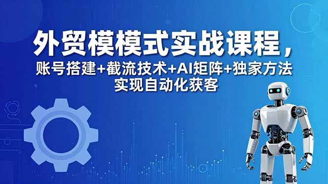 外贸新模式实战课程-更新5月，账号搭建+截流技术+AI矩阵+独家方法实现自动化获客-大伟资源网