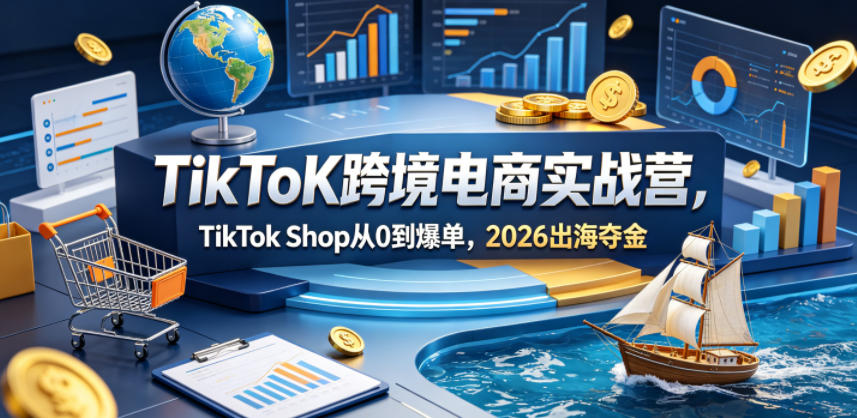 TikToK跨境电商实战营，TikTok Shop从0到爆单，2026出海夺金-大伟资源网