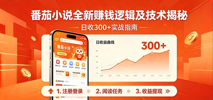 番茄小说全新赚钱逻辑及技术日收300+，小白新书皆可做！无脑赚就行了！-御文网