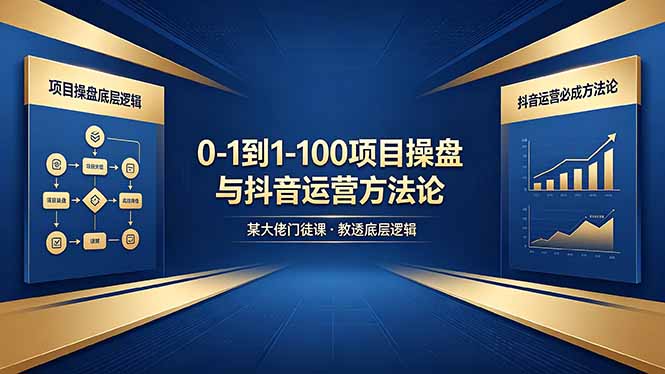 0-1到1-100怎么建？某大佬门徒课教透项目操盘底层逻辑+抖音运营必成方法论-御文网