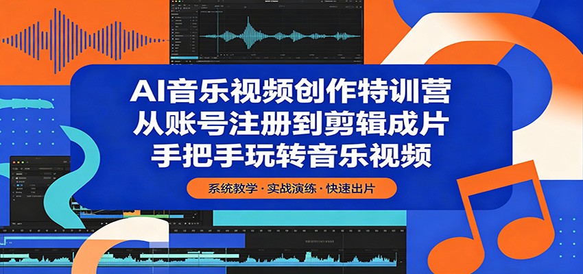 AI音乐视频创作特训营：从账号注册到剪辑成片，手把手玩转音乐视频-御文网