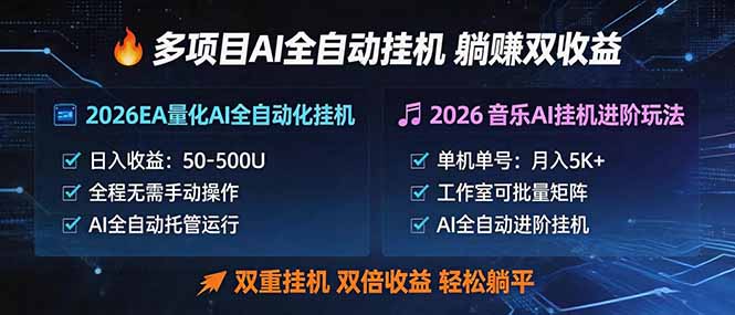 多项目AI自动挂机玩法：双重挂机，双倍收益，轻松躺平-御文网