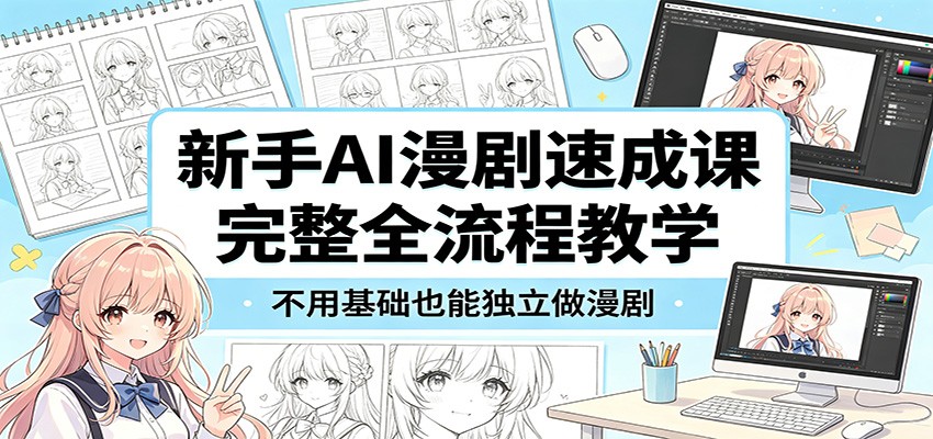 新手AI漫剧速成课：完整全流程教学，不用基础也能独立做漫剧-御文网