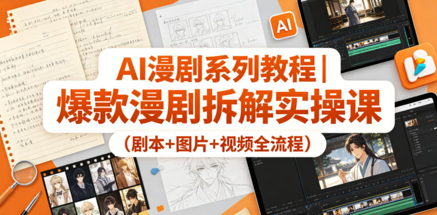AI漫剧系列教程｜爆款漫剧拆解实操课(剧本+图片+视频全流程)-御文网