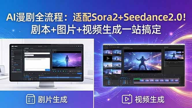AI漫剧全流程：适配Sora2+Seedance2.0！剧本+图片+视频生成一站搞定-御文网