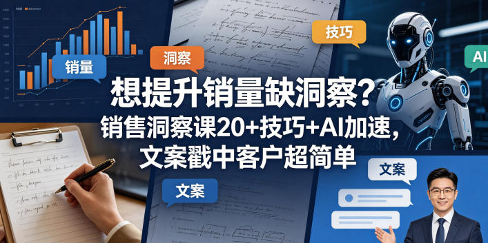 想提升销量缺洞察?销售洞察课20+技巧+AI加速,文案戳中客户超简单【原创双语字幕】-御文网