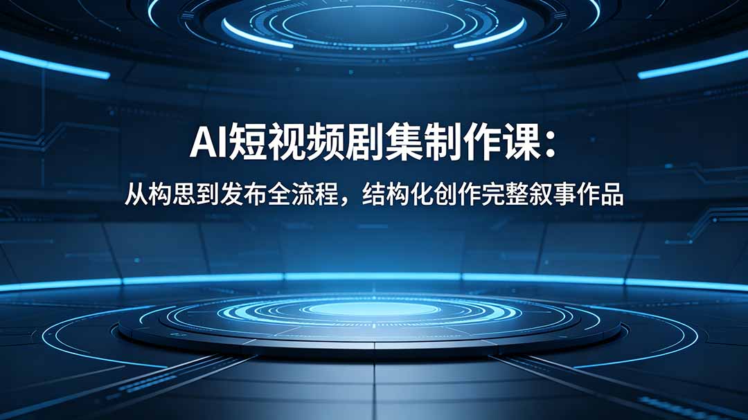 AI短视频剧集制作课：从构思到发布全流程，结构化创作完整叙事作品-御文网