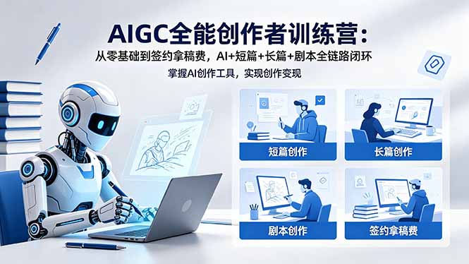 AIGC全能创作者训练营:从零基础到签约拿稿费,AI+短篇+长篇+剧本全链路闭环-御文网