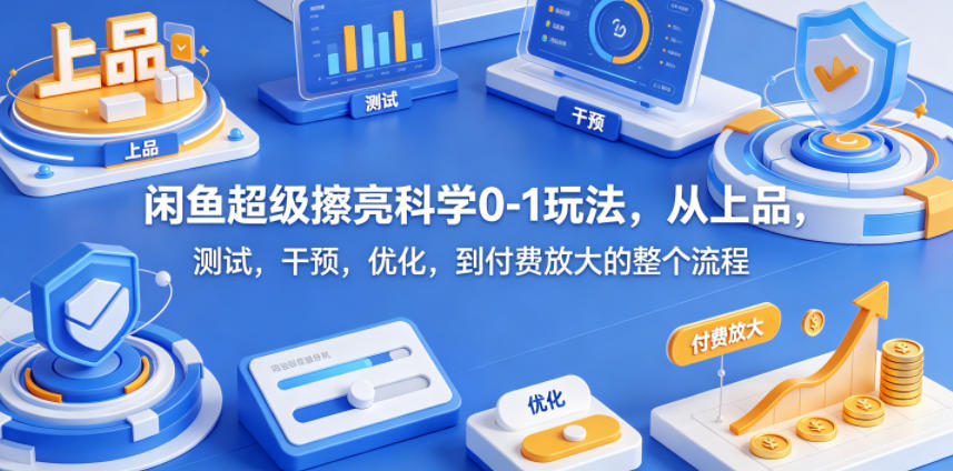 闲鱼超级擦亮科学0-1玩法,从上品,测试,干预,优化,到付费放大的整个流程-御文网