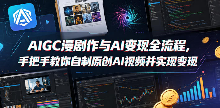 AIGC漫剧创作与AI变现全流程,手把手教你自制原创AI视频并实现变现-御文网