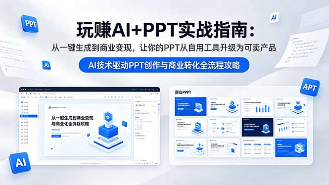 玩赚AI+PPT实战指南-更新5月13：从一键生成到商业变现，让你的PPT从自用工具升级为可卖产品-御文网