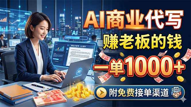 AI商业代写，赚老板的钱，一单1000+，附免费接单渠道-御文网