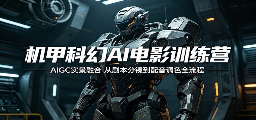 机甲科幻AI电影训练营:AIGC实景融合,从剧本分镜到配音调色全流程-御文网