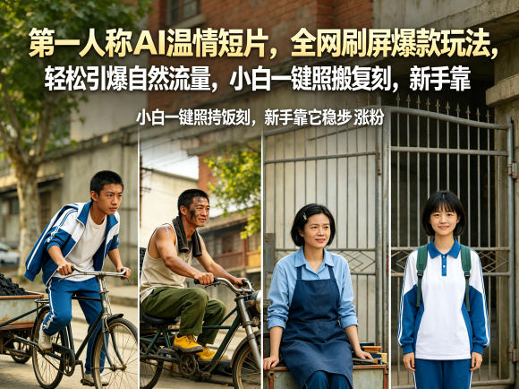 第一人称AI温情短片，全网刷屏爆款玩法，轻松引爆自然流量，小白一键照搬复刻，新手靠它稳步涨粉-御文网