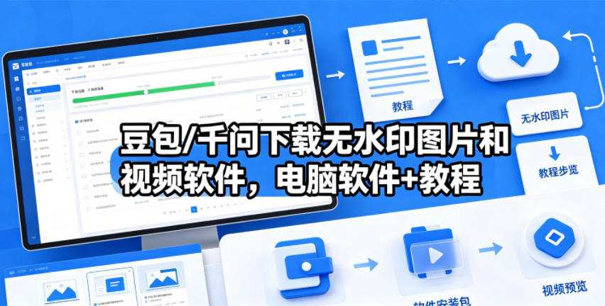豆包/千问下载无水印图片和视频软件,电脑软件+教程-御文网
