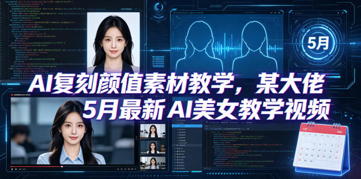 AI复刻颜值素材教学，某大佬5月最新AI美女教学视频，内含4月好物复刻教学-御文网