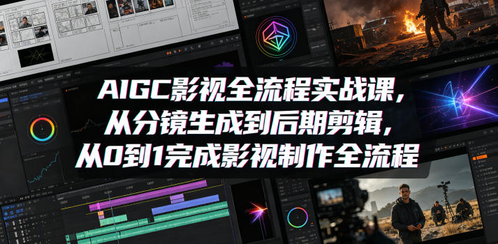 AIGC影视全流程实战课，从分镜生成到后期剪辑，从0到1完成影视制作全流程-御文网