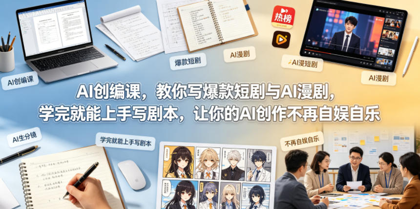 AI创编课，教你写爆款短剧与AI漫剧，学完就能上手写剧本，让你的AI创作不再自娱自乐-御文网
