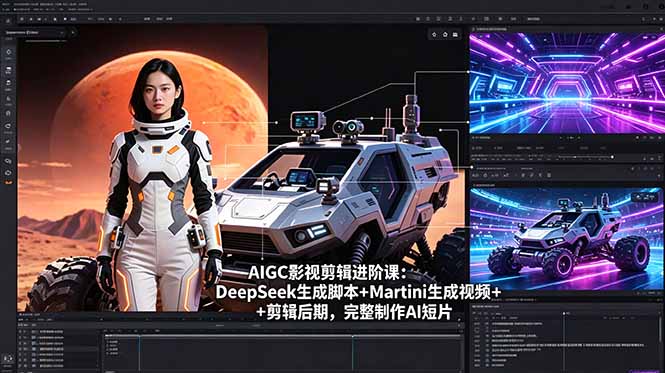 AIGC影视剪辑进阶课：DeepSeek生成脚本+Martini生成视频+剪辑后期，完整制作AI短片-御文网