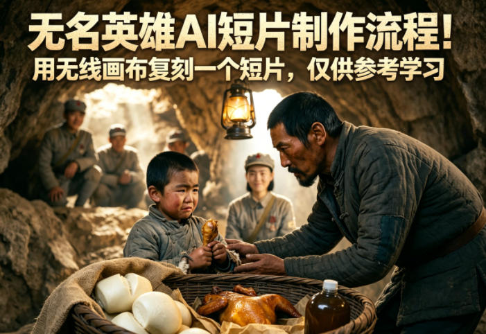 无名英雄AI短片制作流程！用无线画布复刻一个短片，仅供参考学习-御文网