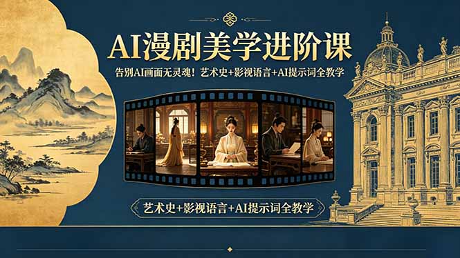 告别AI画面无灵魂！AI漫剧美学进阶课，艺术史+影视语言+AI提示词全教学-御文网