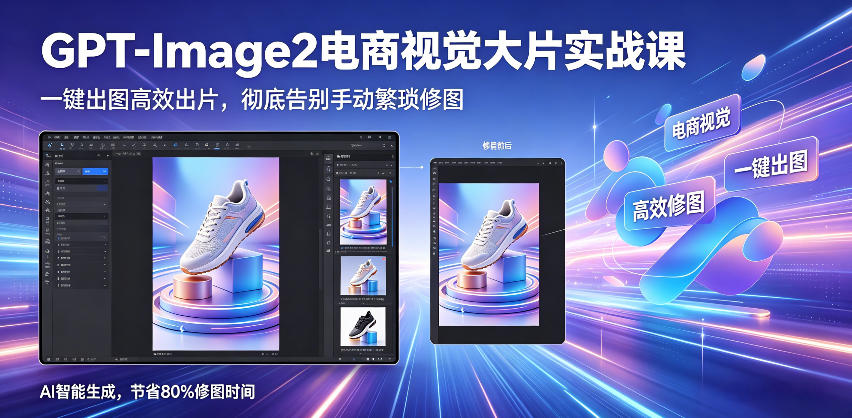 GPT-Image2电商视觉大片实战课，一键出图高效出片，彻底告别手动繁琐修图-御文网