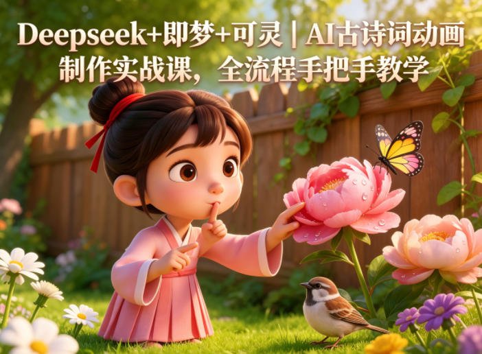 Deepseek+即梦+可灵|AI古诗词动画制作实战课,全流程手把手教学-御文网