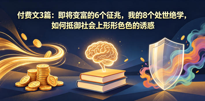 付费文3篇：即将变富的6个征兆，我的8个处世绝学，如何抵御社会上形形色色的诱惑-御文网